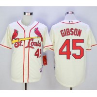 St.Louis Cardinals #45 Bob Gibson Cream Cool Base Stitched MLB Jersey