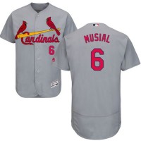 St.Louis Cardinals #6 Stan Musial Grey Flexbase Authentic Collection Stitched MLB Jersey