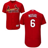 St.Louis Cardinals #6 Stan Musial Red Flexbase Authentic Collection Stitched MLB Jersey