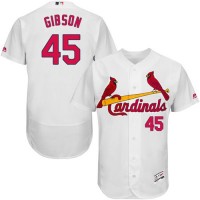 St.Louis Cardinals #45 Bob Gibson White Flexbase Authentic Collection Stitched MLB Jersey