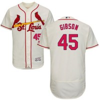 St.Louis Cardinals #45 Bob Gibson Cream Flexbase Authentic Collection Stitched MLB Jersey
