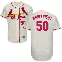 St.Louis Cardinals #50 Adam Wainwright Cream Flexbase Authentic Collection Stitched MLB Jersey
