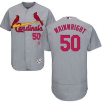 St.Louis Cardinals #50 Adam Wainwright Grey Flexbase Authentic Collection Stitched MLB Jersey
