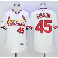 St.Louis Cardinals #45 Bob Gibson White Flexbase Authentic Collection Cooperstown Stitched MLB Jersey