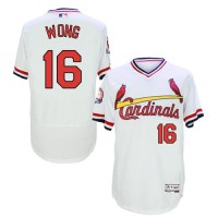 St.Louis Cardinals #16 Kolten Wong White Flexbase Authentic Collection Cooperstown Stitched MLB Jersey
