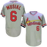 St.Louis Cardinals #6 Stan Musial Grey Flexbase Authentic Collection Cooperstown Stitched MLB Jersey