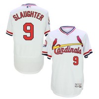 St.Louis Cardinals #9 Enos Slaughter White Flexbase Authentic Collection Cooperstown Stitched MLB Jersey