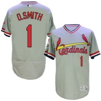 St.Louis Cardinals #1 Ozzie Smith Grey Flexbase Authentic Collection Cooperstown Stitched MLB Jersey