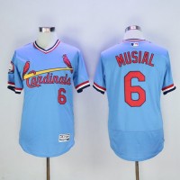 St.Louis Cardinals #6 Stan Musial Light Blue Flexbase Authentic Collection Cooperstown Stitched MLB Jersey
