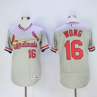 St.Louis Cardinals #16 Kolten Wong Grey Flexbase Authentic Collection Cooperstown Stitched MLB Jersey
