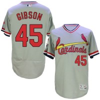 St.Louis Cardinals #45 Bob Gibson Grey Flexbase Authentic Collection Cooperstown Stitched MLB Jersey