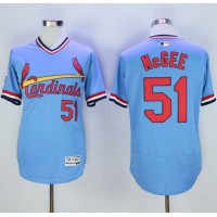 St.Louis Cardinals #51 Willie McGee Light Blue Flexbase Authentic Collection Cooperstown Stitched MLB Jersey