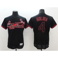 St.Louis Cardinals #4 Yadier Molina Black Fashion Flexbase Authentic Collection Stitched MLB Jersey