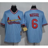 St.Louis Cardinals #6 Stan Musial Blue Cooperstown Throwback Stitched MLB Jersey