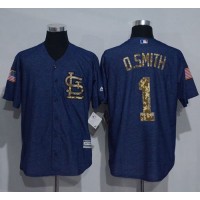 St.Louis Cardinals #1 Ozzie Smith Denim Blue Salute to Service Stitched MLB Jersey