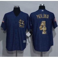 St.Louis Cardinals #4 Yadier Molina Denim Blue Salute to Service Stitched MLB Jersey