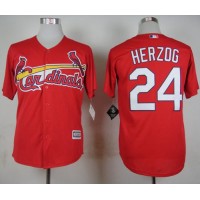 St.Louis Cardinals #24 Whitey Herzog Red New Cool Base Stitched MLB Jersey
