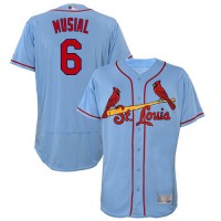 St.Louis Cardinals #6 Stan Musial Light Blue Flexbase Authentic Collection Stitched MLB Jersey