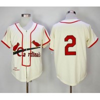 Mitchell And Ness 1946 St.Louis Cardinals #2 Red Schoendienst Cream Throwback Stitched MLB Jersey