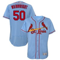 St.Louis Cardinals #50 Adam Wainwright Light Blue Flexbase Authentic Collection Stitched MLB Jersey
