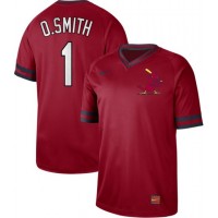 Nike St.Louis Cardinals #1 Ozzie Smith Red Authentic Cooperstown Collection Stitched MLB Jersey