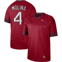 Nike St.Louis Cardinals #4 Yadier Molina Red Authentic Cooperstown Collection Stitched MLB Jersey