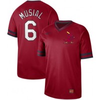 Nike St.Louis Cardinals #6 Stan Musial Red Authentic Cooperstown Collection Stitched MLB Jersey