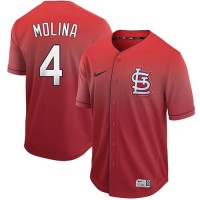 Nike St.Louis Cardinals #4 Yadier Molina Red Fade Authentic Stitched MLB Jersey