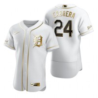 Detroit Detroit Tigers #24 Miguel Cabrera White Nike Men's Authentic Golden Edition MLB Jersey