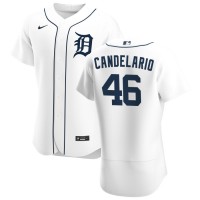 Detroit Detroit Tigers #46 Jeimer Candelario Men's Nike White Home 2020 Authentic Player MLB Jersey