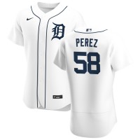 Detroit Detroit Tigers #58 Franklin Perez Men's Nike White Home 2020 Authentic Player MLB Jersey