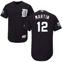 Detroit Tigers #12 Leonys Martin Navy Blue Flexbase Authentic Collection Stitched MLB Jersey