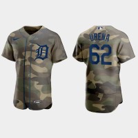 Detroit Detroit Tigers #62 Jose Urena Men's Nike 2021 Armed Forces Day Authentic MLB Jersey -Camo