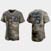 Detroit Detroit Tigers #15 Nomar Mazara Men's Nike 2021 Armed Forces Day Authentic MLB Jersey -Camo