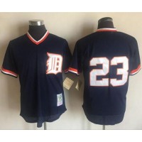 Mitchell and Ness 1984 Detroit Tigers #23 Kirk Gibson Blue Throwback Stitched MLB Jersey