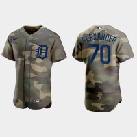 Detroit Detroit Tigers #70 Tyler Alexander Men's Nike 2021 Armed Forces Day Authentic MLB Jersey -Camo