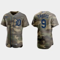 Detroit Detroit Tigers #9 Willi Castro Men's Nike 2021 Armed Forces Day Authentic MLB Jersey -Camo