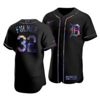 Detroit Detroit Tigers #32 Michael Fulmer Men's Nike Iridescent Holographic Collection MLB Jersey - Black