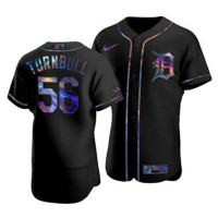 Detroit Detroit Tigers #56 Spencer Turnbull Men's Nike Iridescent Holographic Collection MLB Jersey - Black