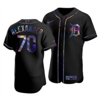 Detroit Detroit Tigers #70 Tyler Alexander Men's Nike Iridescent Holographic Collection MLB Jersey - Black