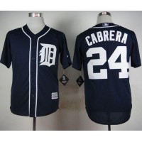 Detroit Tigers #24 Miguel Cabrera Navy Blue Cool Base Stitched MLB Jersey