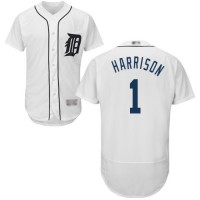 Detroit Tigers #1 Josh Harrison White Flexbase Authentic Collection Stitched MLB Jersey