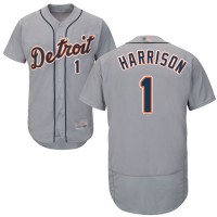 Detroit Tigers #1 Josh Harrison Grey Flexbase Authentic Collection Stitched MLB Jersey