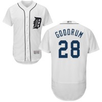 Detroit Tigers #28 Niko Goodrum White Flexbase Authentic Collection Stitched MLB Jersey