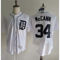 Detroit Tigers #34 James McCann White Flexbase Authentic Collection Stitched MLB Jersey