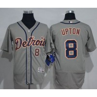 Detroit Tigers #8 Justin Upton Grey Flexbase Authentic Collection Stitched MLB Jersey