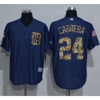 Detroit Tigers #24 Miguel Cabrera Denim Blue Salute to Service Stitched MLB Jersey