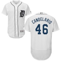Detroit Tigers #46 Jeimer Candelario White Flexbase Authentic Collection Stitched MLB Jersey