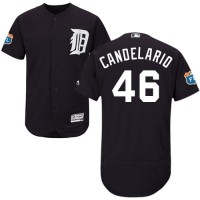 Detroit Tigers #46 Jeimer Candelario Navy Blue Flexbase Authentic Collection Stitched MLB Jersey