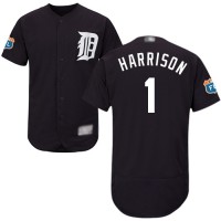 Detroit Tigers #1 Josh Harrison Navy Blue Flexbase Authentic Collection Stitched MLB Jersey